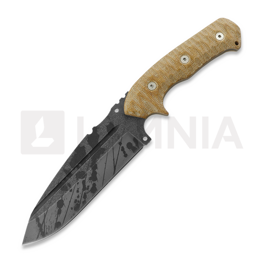 Wander Tactical Smilodon knife, black blood, brown handle