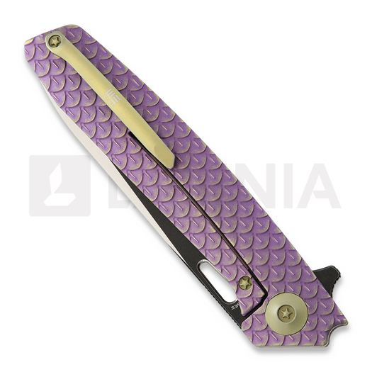We Knife 604N Dragon Scale drop point k&auml;&auml;nt&ouml;veitsi, purppura 604N