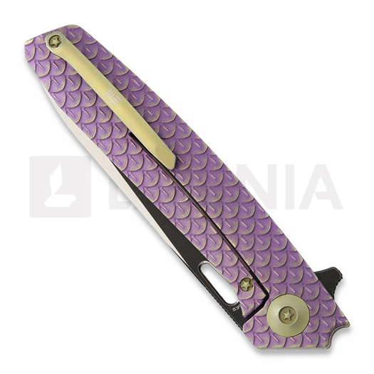 We Knife 604N Dragon Scale drop point 折叠刀, 紫色 604N