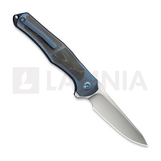 We Knife 702X, Blue Ti/Shredded CF, Satin WE07B-1