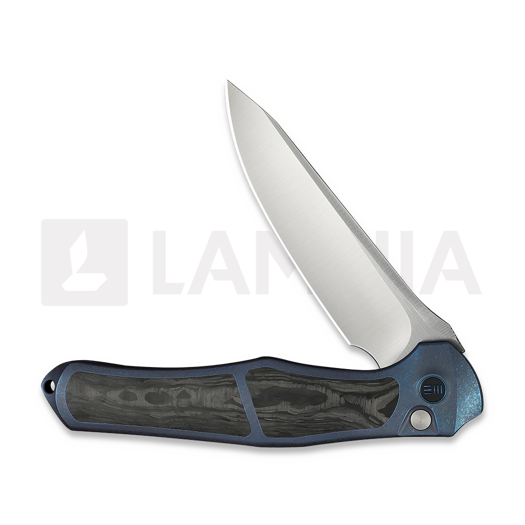 We Knife 702X, Blue Ti/Shredded CF, Satin WE07B-1