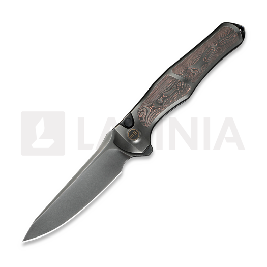 We Knife 702X, Polished Gray Ti/Copper Foil CF, Polished WE07B-3