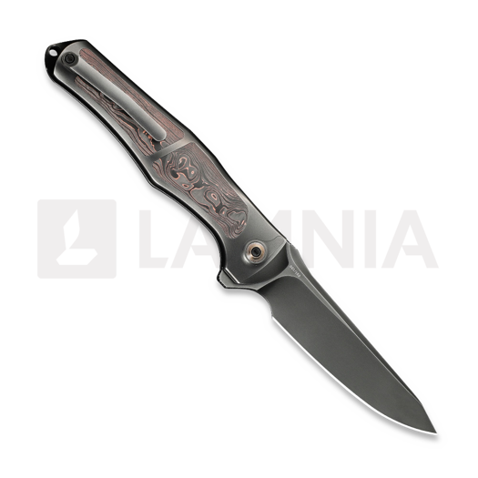 We Knife 702X, Polished Gray Ti/Copper Foil CF, Polished WE07B-3