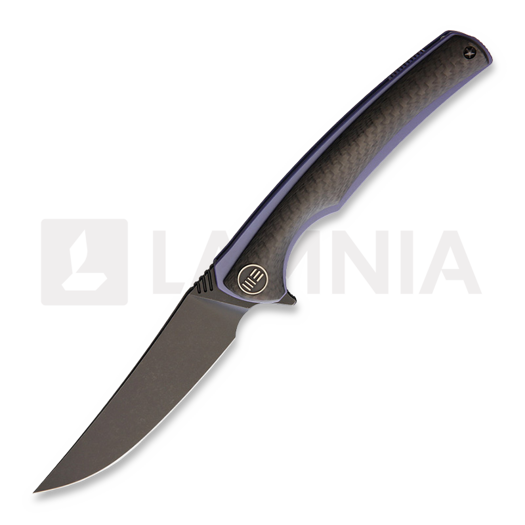 We Knife 704 Carbon Fiber sulankstomas peilis, black stonewash 704CFBS