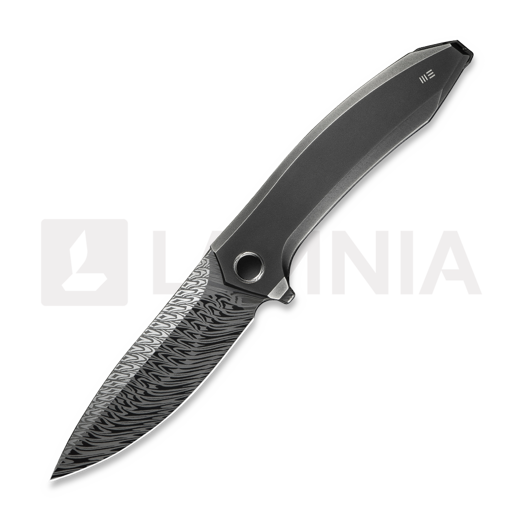 We Knife Acuminal Damasteel, Polished Gray Titanium WE23070-DS1