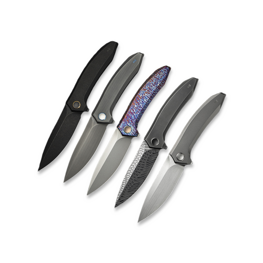 We Knife Acuminal Damasteel, Polished Gray Titanium WE23070-DS1