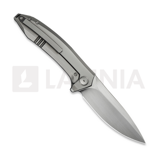We Knife Acuminal, Polished Bead Blast Titanium, Satin WE23070-2