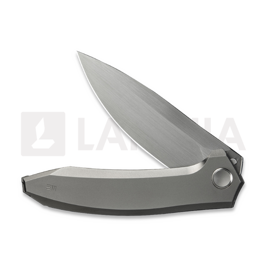 We Knife Acuminal, Polished Bead Blast Titanium, Satin WE23070-2