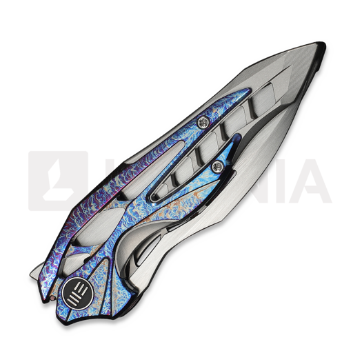 We Knife Arrakis, Gray & Flamed Titanium, Hand Rubbed Satin 906K