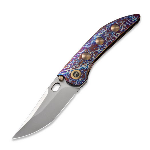 We Knife Attor, Flamed/Gold Ti, Polished BB WE23037-2