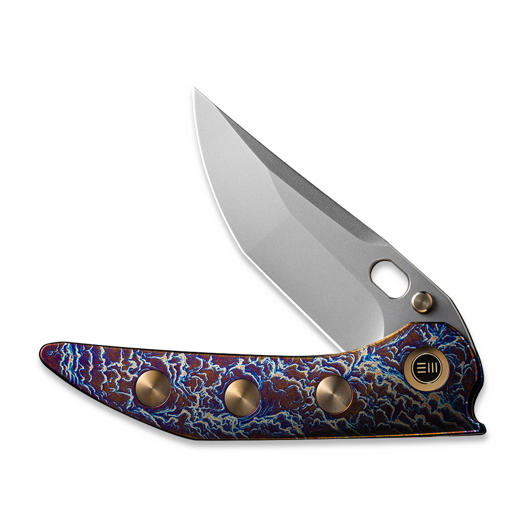 We Knife Attor, Flamed/Gold Ti, Polished BB WE23037-2