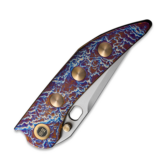 We Knife Attor, Flamed/Gold Ti, Polished BB WE23037-2