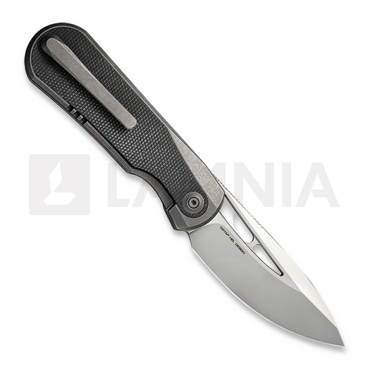 We Knife Baloo Gray Titanium 折叠刀, Dark Green Micarta 21033-4
