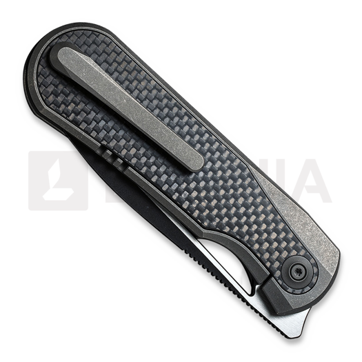 We Knife Baloo Grey Titanium folding knife, Twill Crabon 21033-2