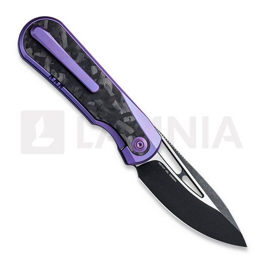 We Knife Baloo Purple Titanium sulankstomas peilis, Shredded Crabon 21033-3