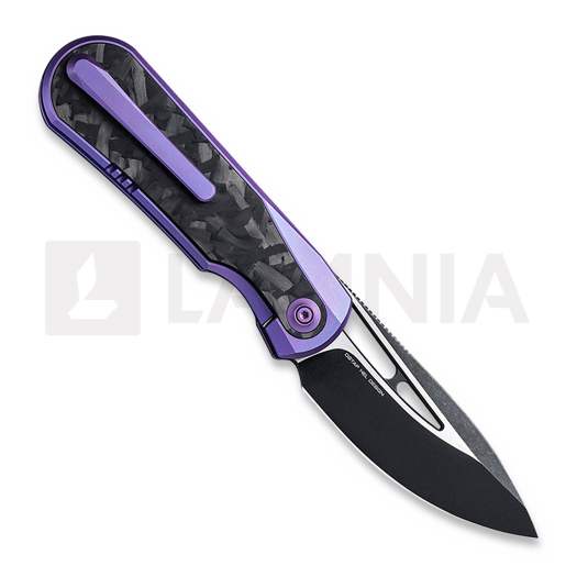 We Knife Baloo Purple Titanium 折叠刀, Shredded Crabon 21033-3