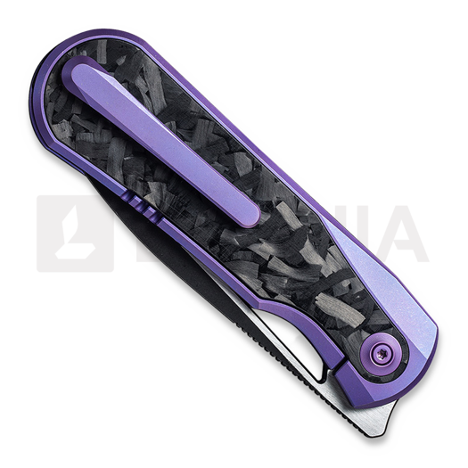 We Knife Baloo Purple Titanium 折叠刀, Shredded Crabon 21033-3