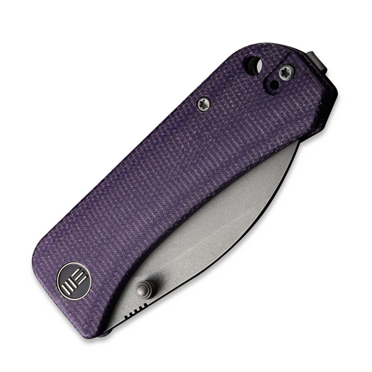 We Knife Banter Wharncliffe, Purple Canvas Micarta, Stonewash WE19068J-2