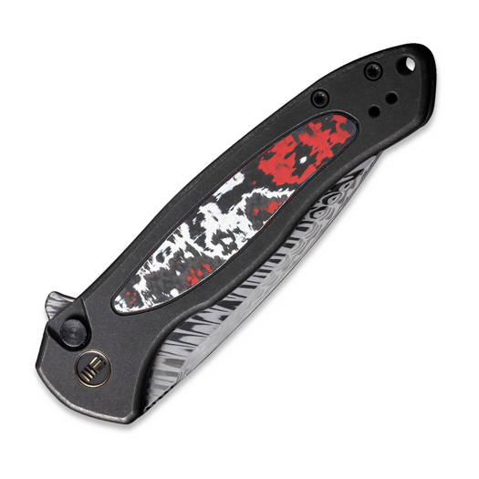 We Knife BL Kitefin Damasteel, Black Ti/Nebula Fat CF WE19002N-DS1