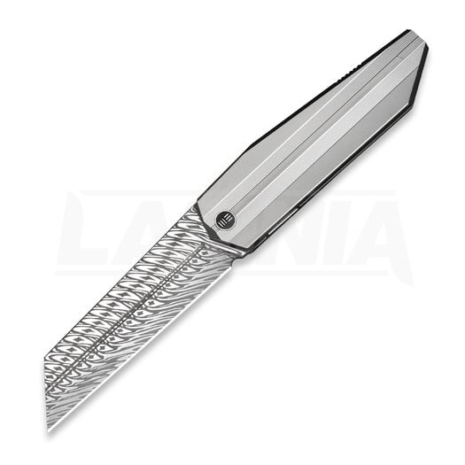 We Knife Collinear Damasteel kääntöveitsi, Polished Bead Blasted/Satin Titanium WE22034D-DS1
