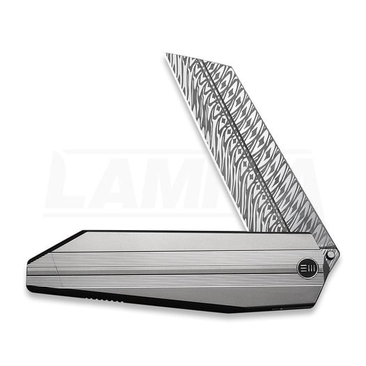 We Knife Collinear Damasteel folding knife, Polished Bead Blasted/Satin Titanium WE22034D-DS1