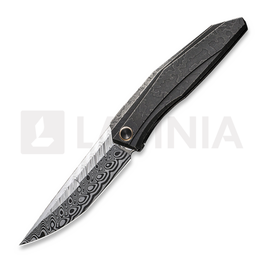 We Knife Cybernetic Damasteel, Black SW Ti w//Etching Pattern WE22033-DS1