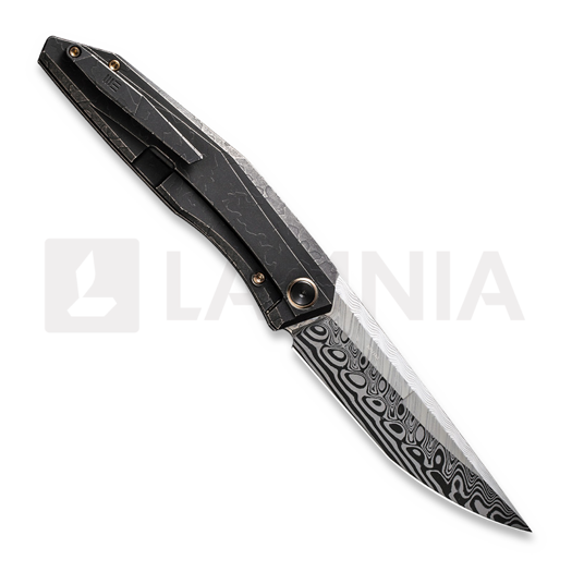 We Knife Cybernetic Damasteel, Black SW Ti w//Etching Pattern WE22033-DS1