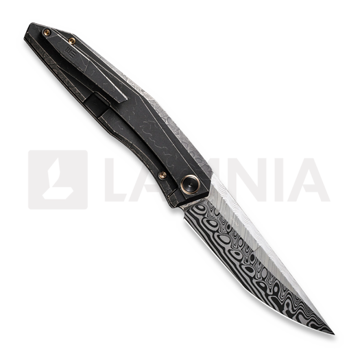We Knife Cybernetic Damasteel, Black SW Ti w//Etching Pattern WE22033-DS1