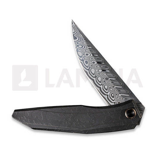We Knife Cybernetic Damasteel, Black SW Ti w//Etching Pattern WE22033-DS1