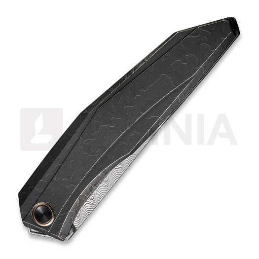We Knife Cybernetic Damasteel, Black SW Ti w//Etching Pattern WE22033-DS1