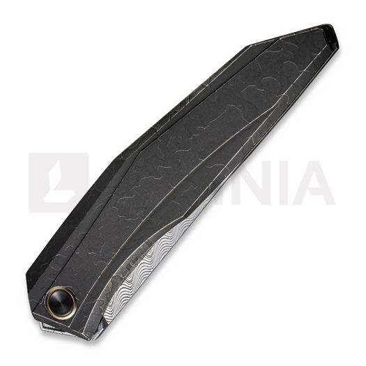 We Knife Cybernetic Damasteel, Black SW Ti w//Etching Pattern WE22033-DS1