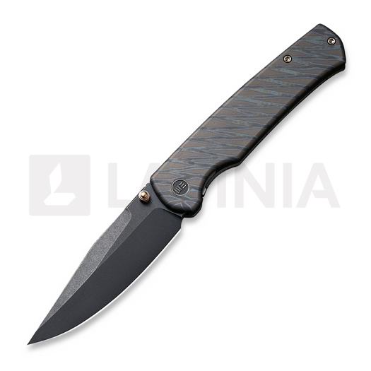 We Knife Evoke Tiger Stripe Titanium Taschenmesser, black stonewash WE21046-4