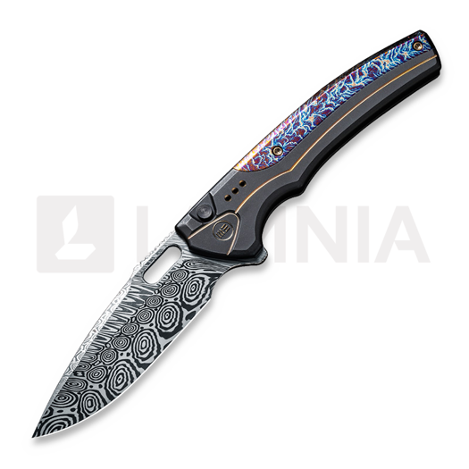 We Knife Exciton, Black Titanium, Flamed, Damasteel WE22038A-DS1