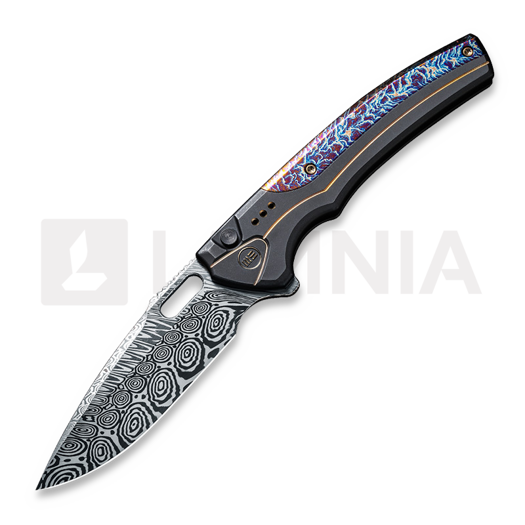 We Knife Exciton, Black Titanium, Flamed, Damasteel WE22038A-DS1