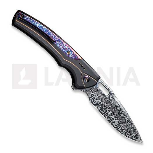 We Knife Exciton, Black Titanium, Flamed, Damasteel WE22038A-DS1