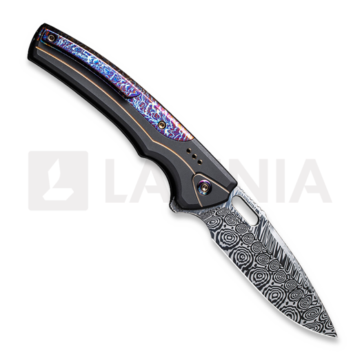 We Knife Exciton, Black Titanium, Flamed, Damasteel WE22038A-DS1