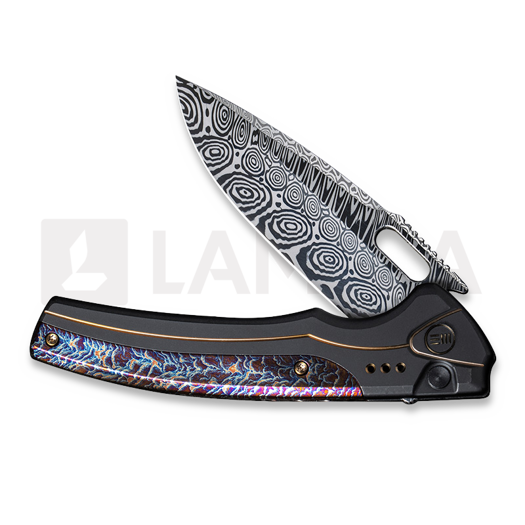 We Knife Exciton, Black Titanium, Flamed, Damasteel WE22038A-DS1