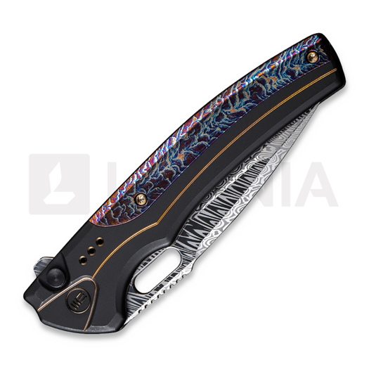 We Knife Exciton, Black Titanium, Flamed, Damasteel WE22038A-DS1