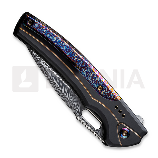 We Knife Exciton, Black Titanium, Flamed, Damasteel WE22038A-DS1