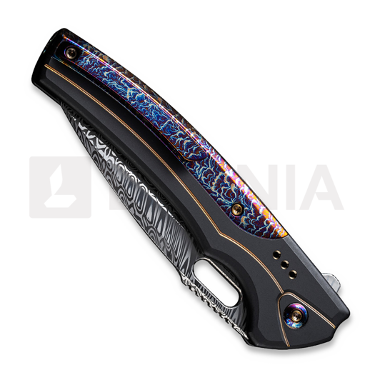 We Knife Exciton, Black Titanium, Flamed, Damasteel WE22038A-DS1