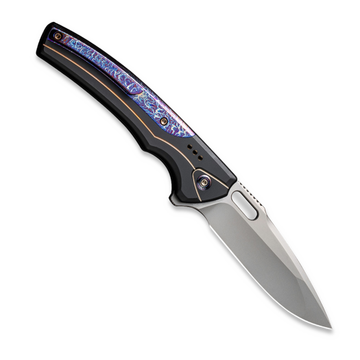 We Knife Exciton, Black Titanium, Flamed, Silver Bead Blast WE22038A-6