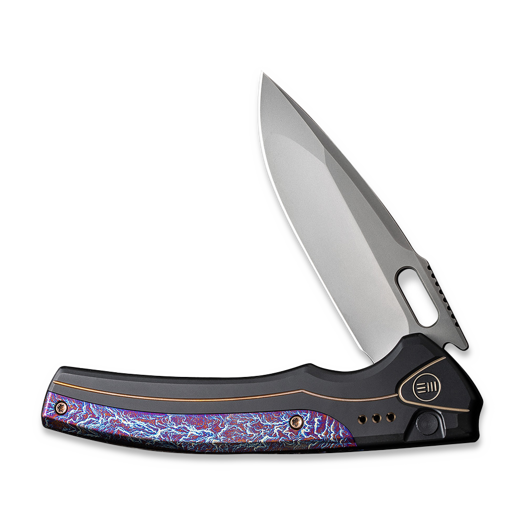 We Knife Exciton, Black Titanium, Flamed, Silver Bead Blast WE22038A-6
