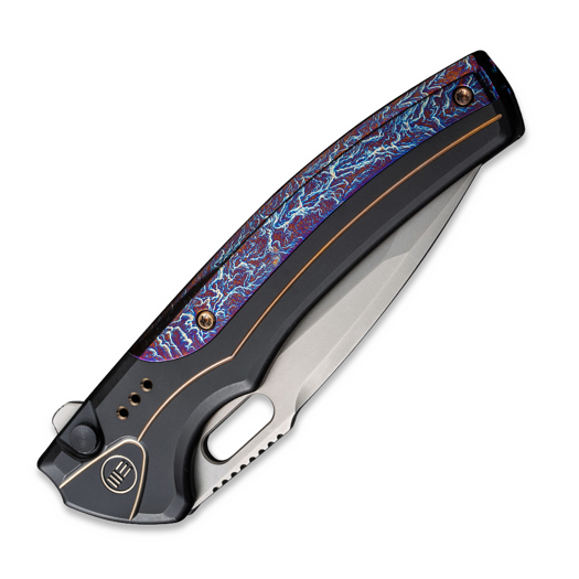 We Knife Exciton, Black Titanium, Flamed, Silver Bead Blast WE22038A-6