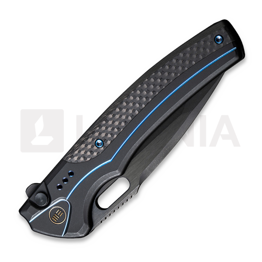 We Knife Exciton, Black Titanium, Twill CF, Black Stonewash WE22038A-2