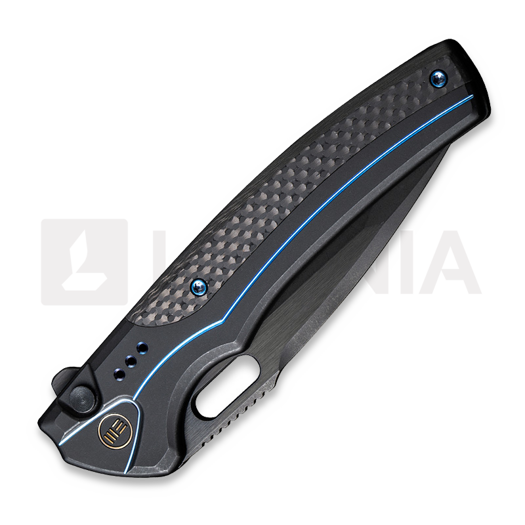 We Knife Exciton, Black Titanium, Twill CF, Black Stonewash WE22038A-2