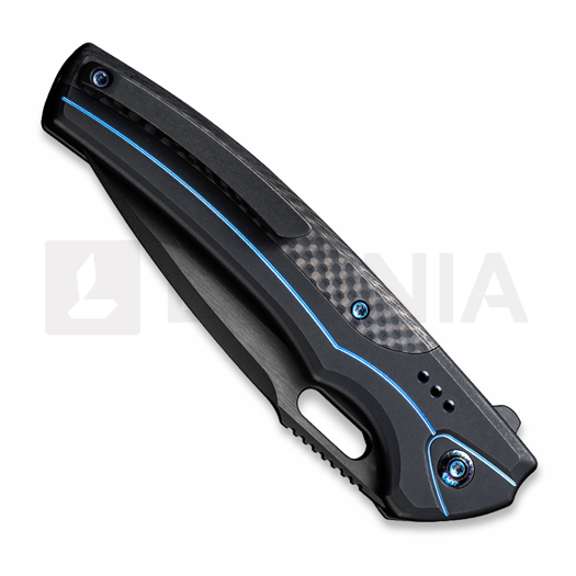 We Knife Exciton, Black Titanium, Twill CF, Black Stonewash WE22038A-2