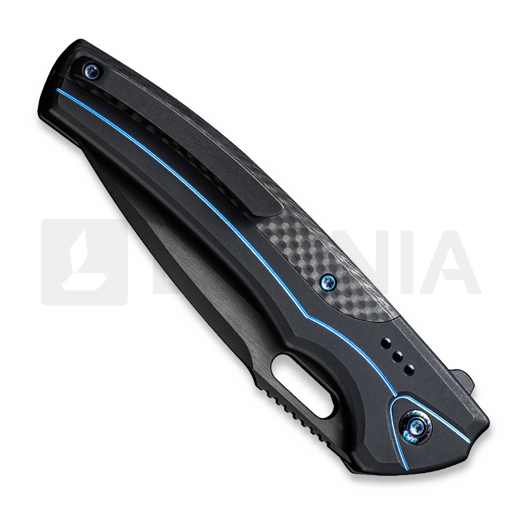 We Knife Exciton, Black Titanium, Twill CF, Black Stonewash WE22038A-2