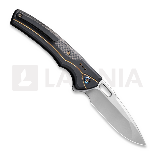 We Knife Exciton, Black Titanium, Twill CF, Silver BB WE22038A-1