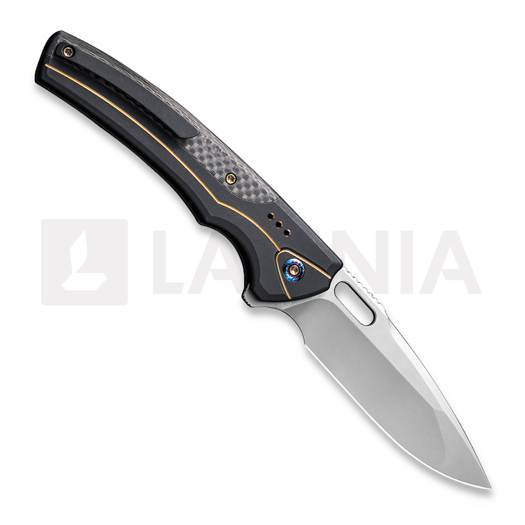 We Knife Exciton, Black Titanium, Twill CF, Silver BB WE22038A-1