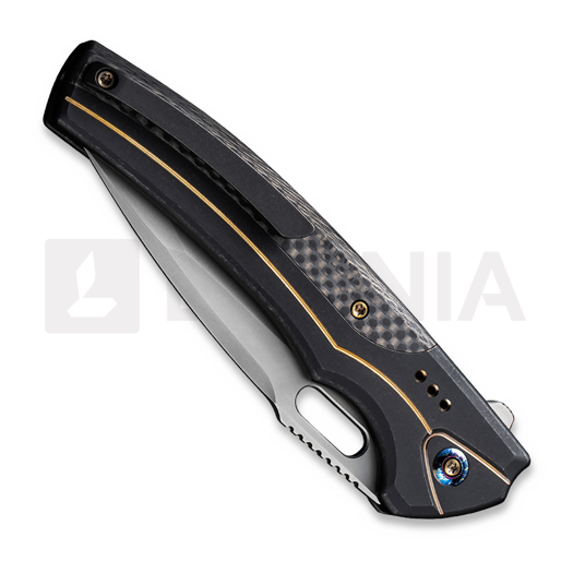 We Knife Exciton, Black Titanium, Twill CF, Silver BB WE22038A-1